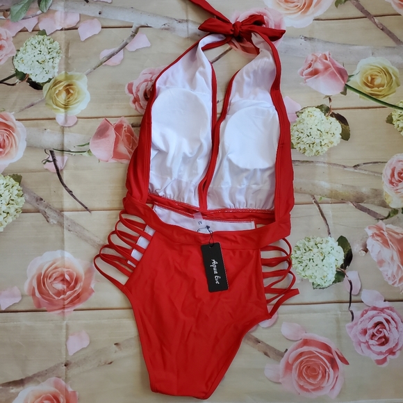 NEW! Red one piece swim suit - Picture 5 of 9